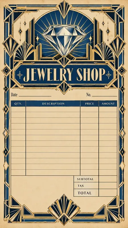 Art Deco City Printable Shop Receipts