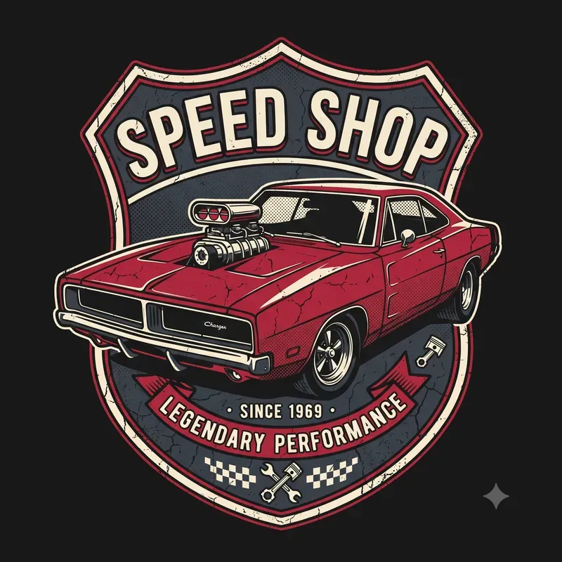 Retro Automotive Racing Tshirt Art