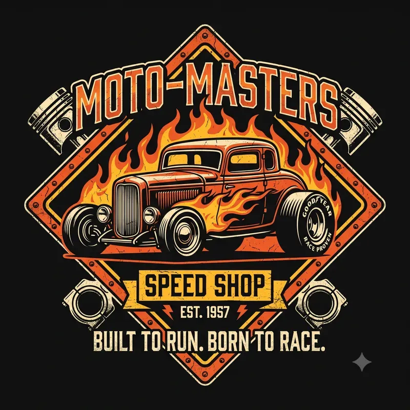 Retro Automotive Racing Tshirt Art