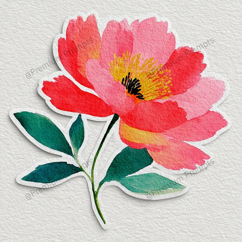 Watercolor Flower Sticker Cliparts