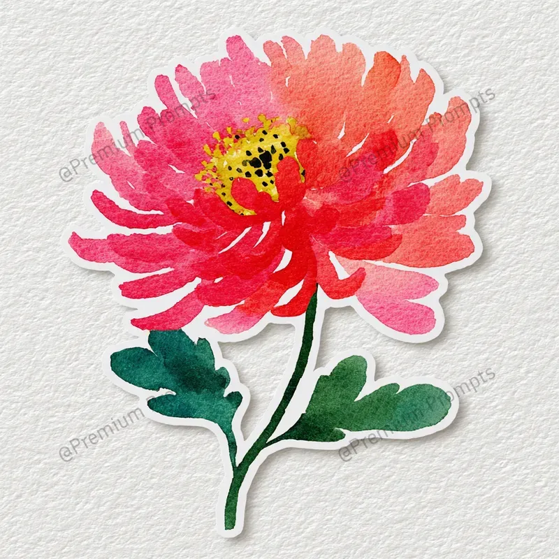 Watercolor Flower Sticker Cliparts