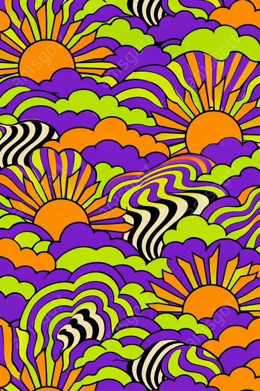 Psychedelic Groovy 70s Floral Patterns