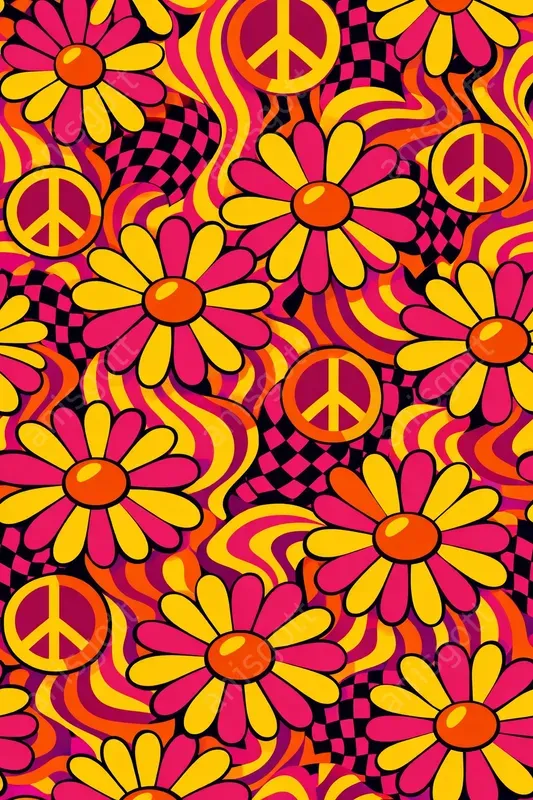 Psychedelic Groovy 70s Floral Patterns
