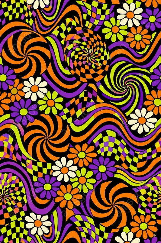 Psychedelic Groovy 70s Floral Patterns