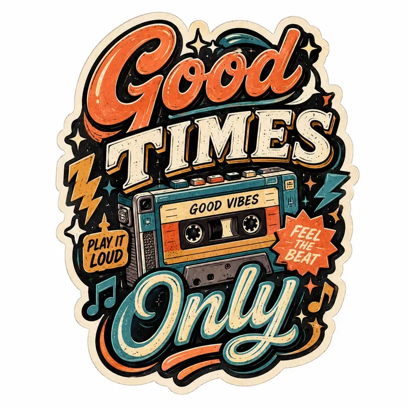 Retro Typography Sticker Pack Generator