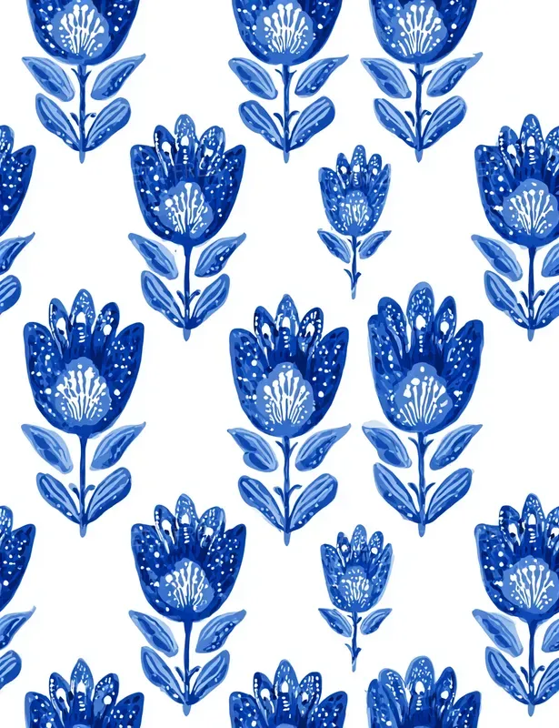 Easter Gzhel Seamless Blue Patterns