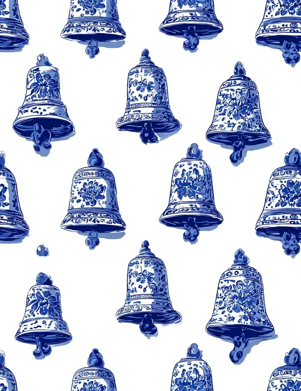 Easter Gzhel Seamless Blue Patterns