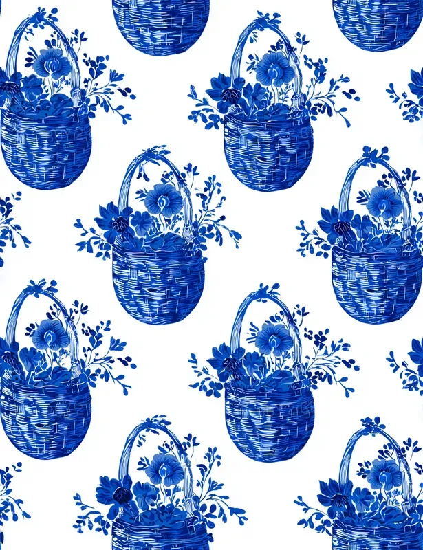 Easter Gzhel Seamless Blue Patterns