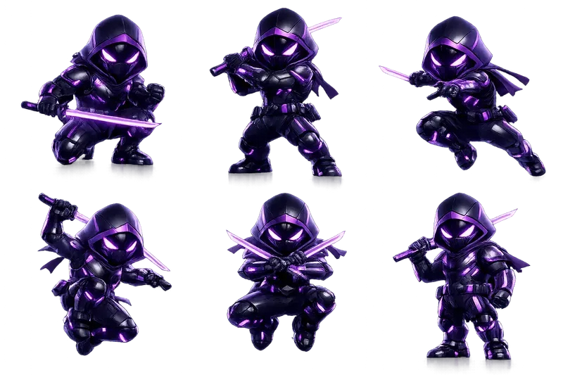 Neon 3D Mascot Multi Pose Generator