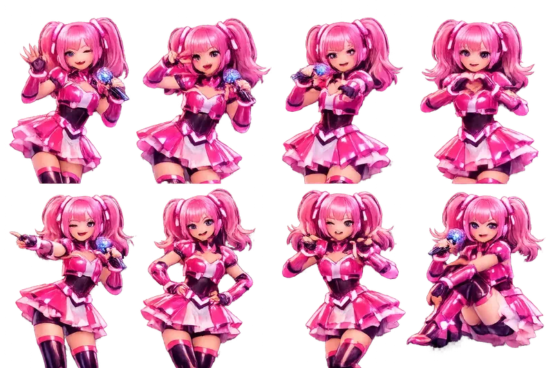 Neon 3D Mascot Multi Pose Generator