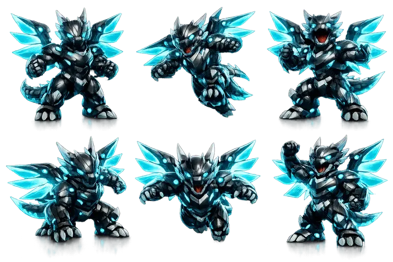 Neon 3D Mascot Multi Pose Generator