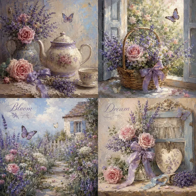 Seasonal Oil Painting Collage Sheets