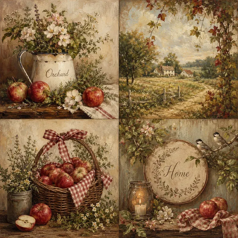 Seasonal Oil Painting Collage Sheets