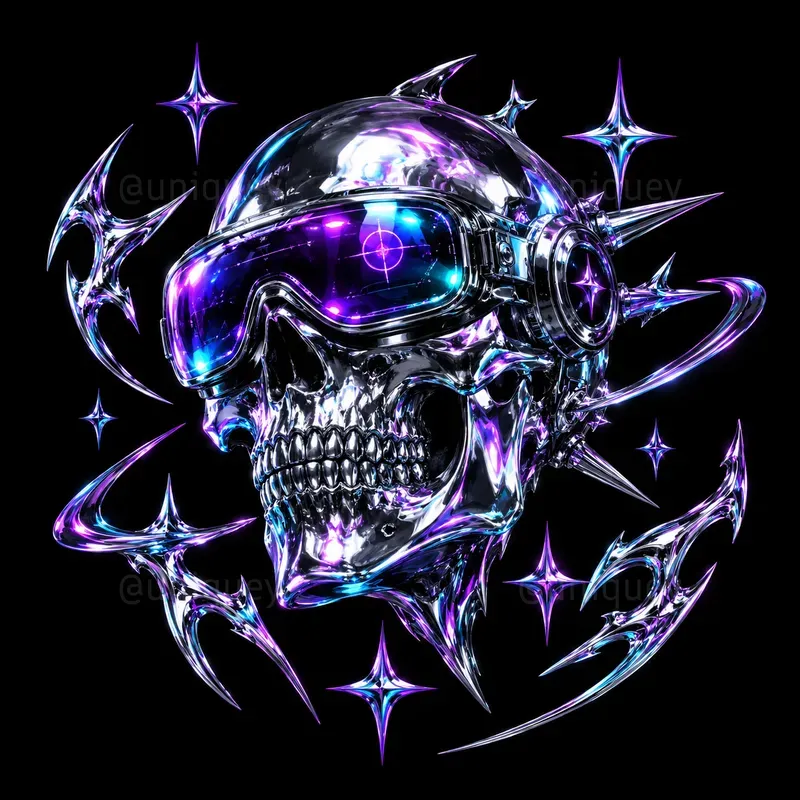 Y2k Liquid Chrome Merch Graphic Designs