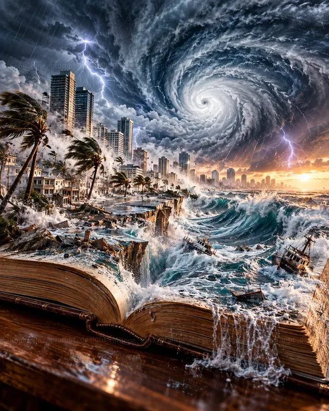 Hyperrealistic Disaster Book Worlds