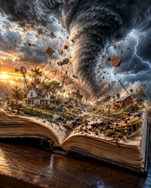 Hyperrealistic Disaster Book Worlds