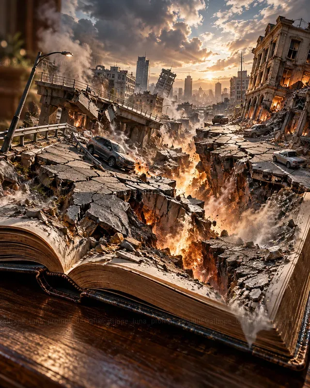 Hyperrealistic Disaster Book Worlds