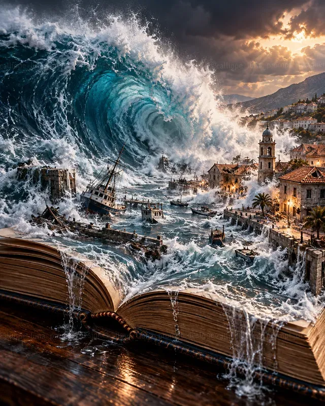 Hyperrealistic Disaster Book Worlds