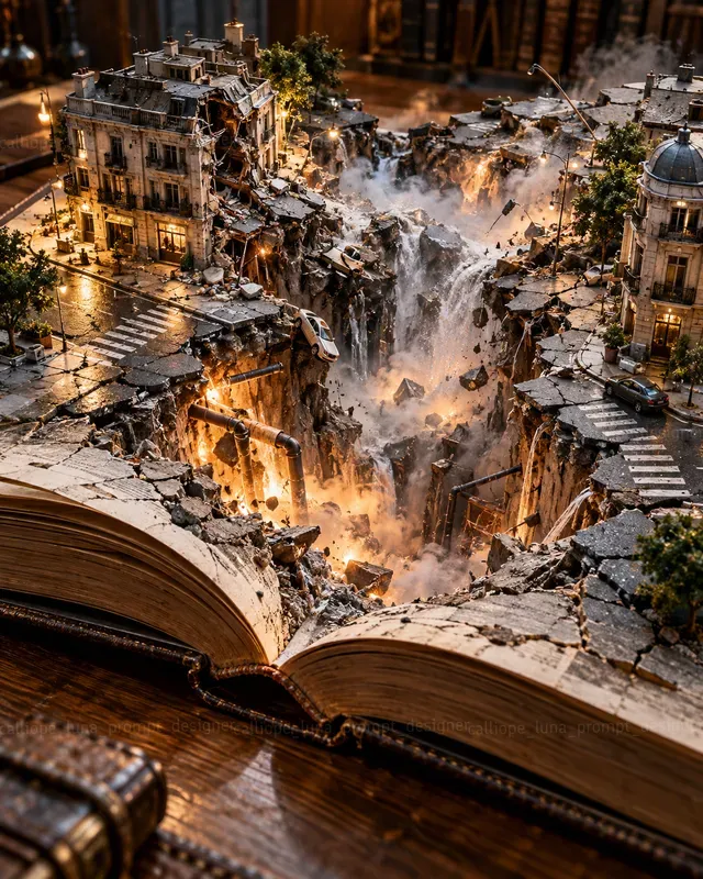 Hyperrealistic Disaster Book Worlds