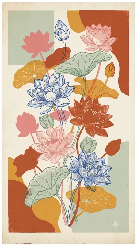 Vintage Riso Botanical Poster Collections