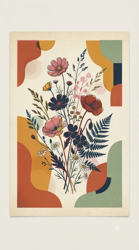 Vintage Riso Botanical Poster Collections