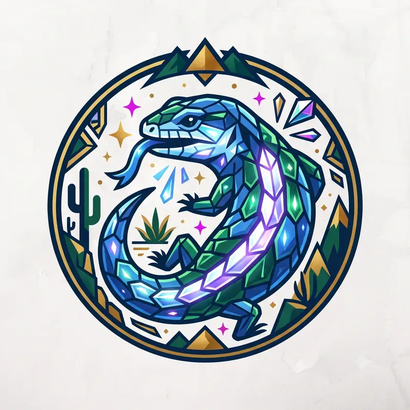 Neon Crystal Reptile Emblems