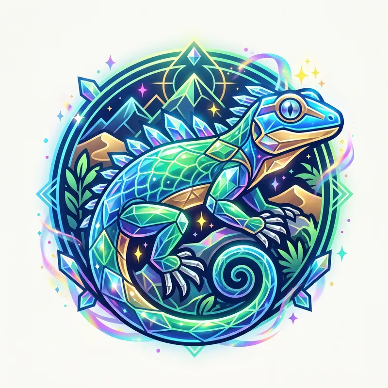 Neon Crystal Reptile Emblems