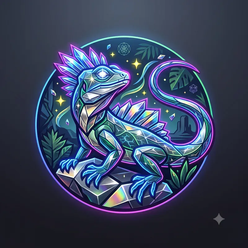 Neon Crystal Reptile Emblems