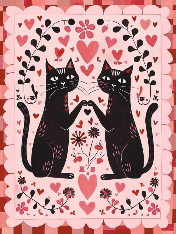 Cute Bright Painted Valentines Cards