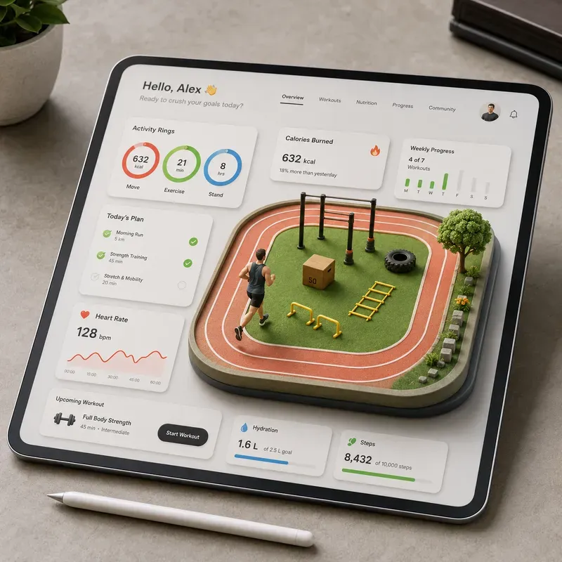 3D Claymorphic Dashboard UI Mockups