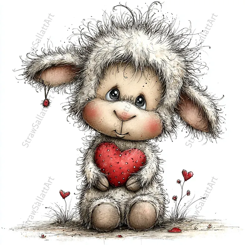 Nursery Animals Valentine Tshirt Clipart