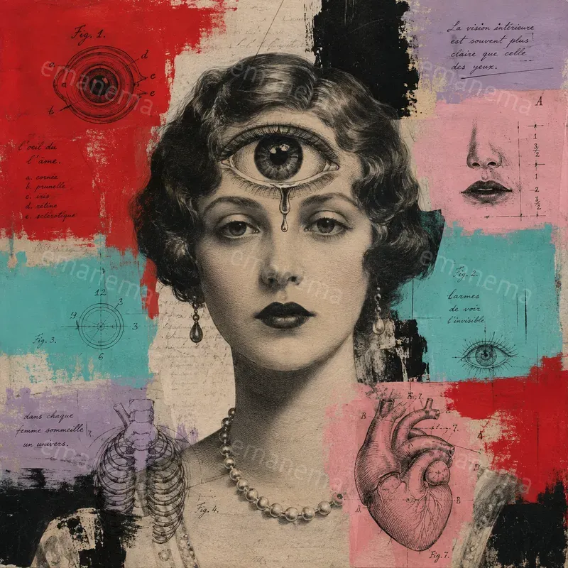 Mixed Media Surreal Portrait Gens