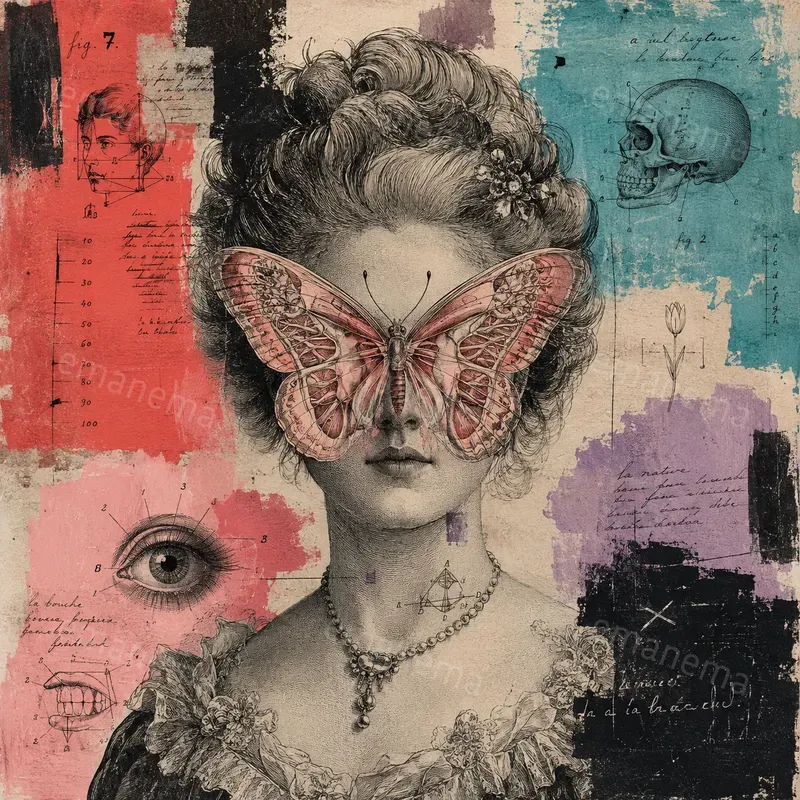 Mixed Media Surreal Portrait Gens