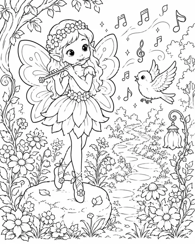 Enchanted Forest Fairy Coloring Books