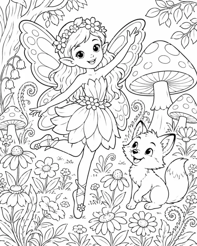 Enchanted Forest Fairy Coloring Books