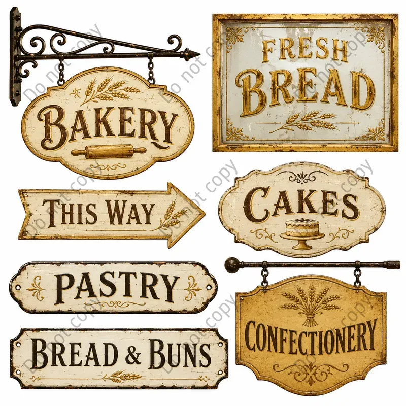 Vintage Shop Signage Clipart Sets