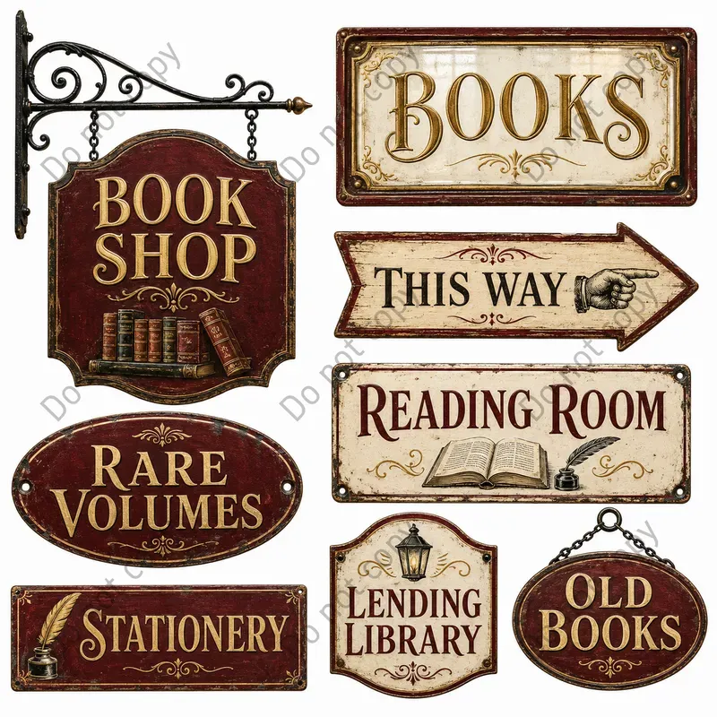 Vintage Shop Signage Clipart Sets