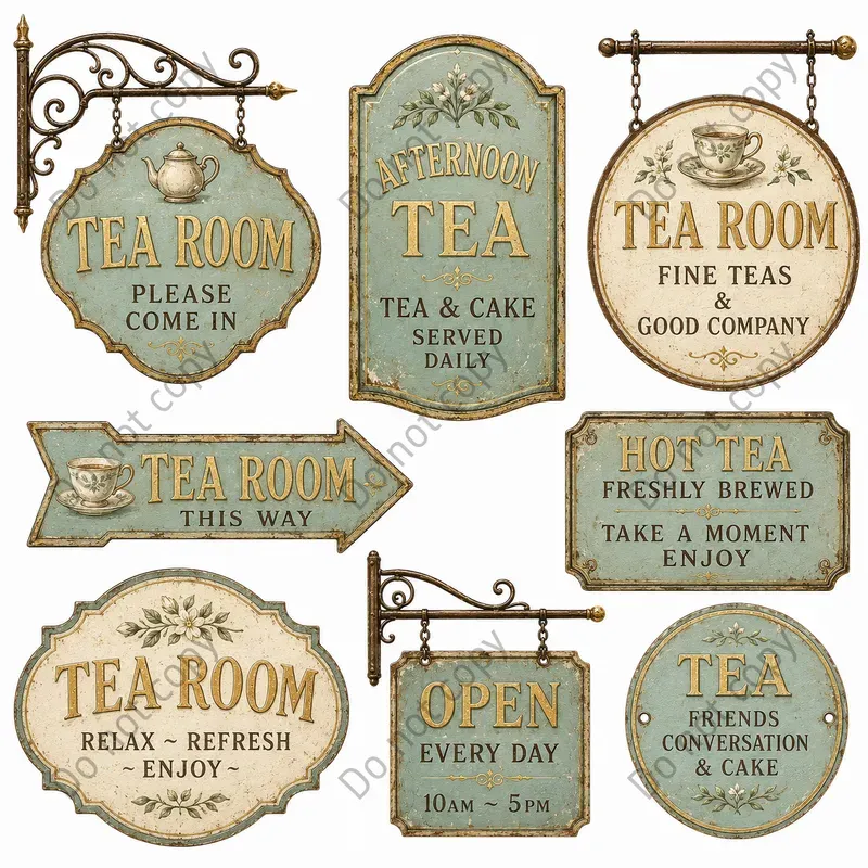 Vintage Shop Signage Clipart Sets