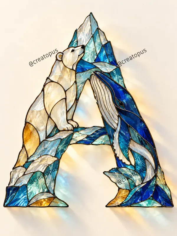 Stained Glass Monogram Art Prints