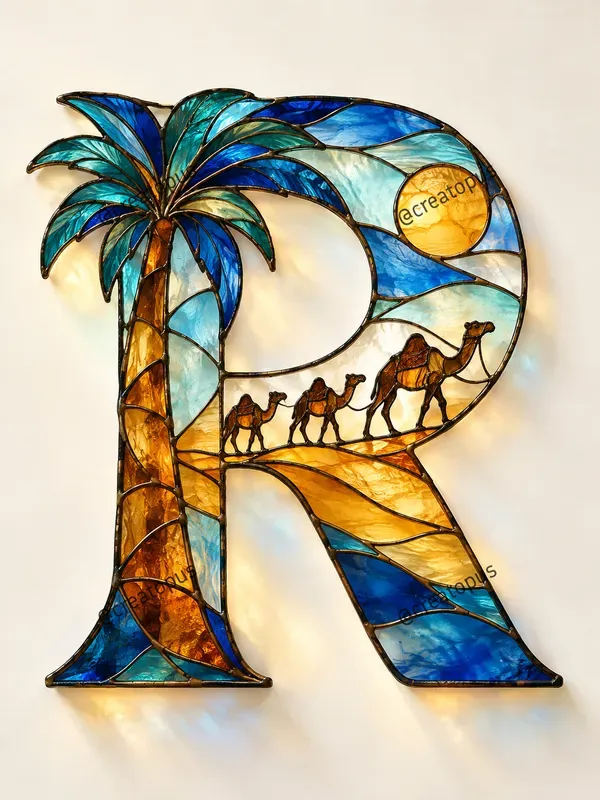 Stained Glass Monogram Art Prints