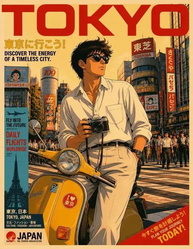 80s City Pop Anime Posters
