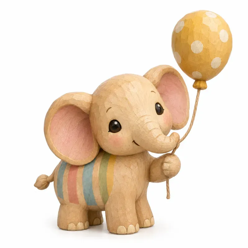 Chunky Handcarved Wooden Toy Cliparts