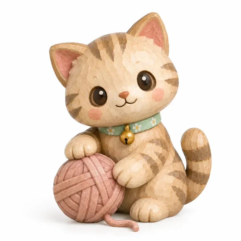 Chunky Handcarved Wooden Toy Cliparts