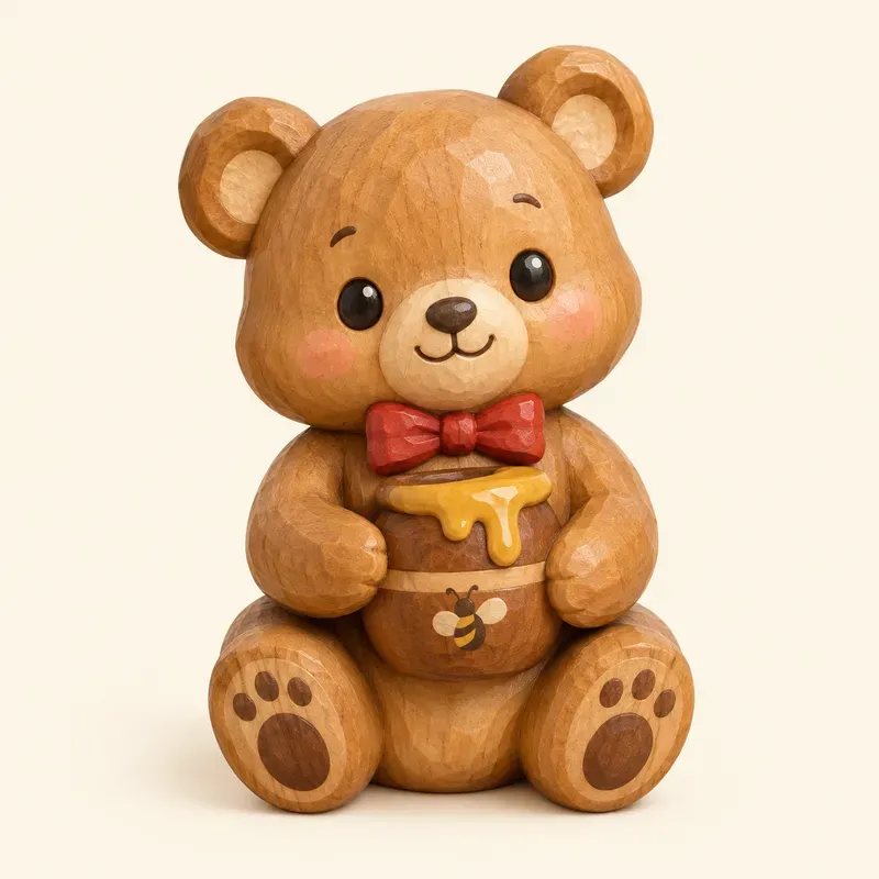 Chunky Handcarved Wooden Toy Cliparts