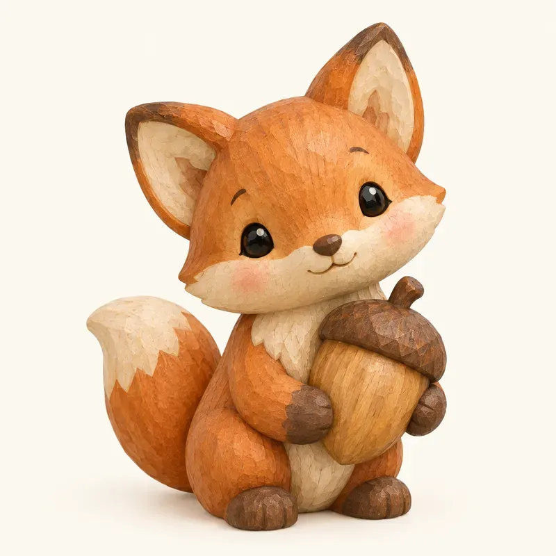 Chunky Handcarved Wooden Toy Cliparts
