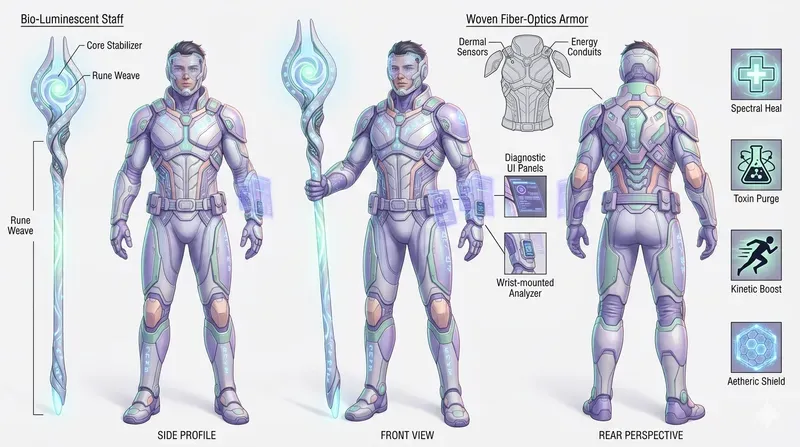 Pastel Cyberpunk Character Design Sheets