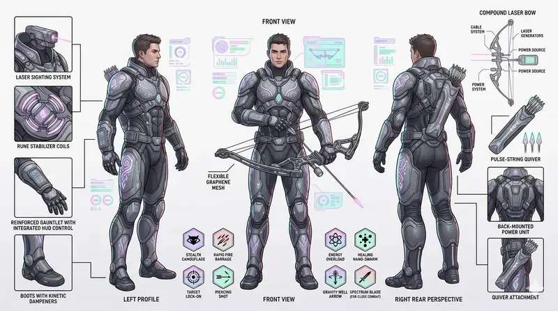 Pastel Cyberpunk Character Design Sheets