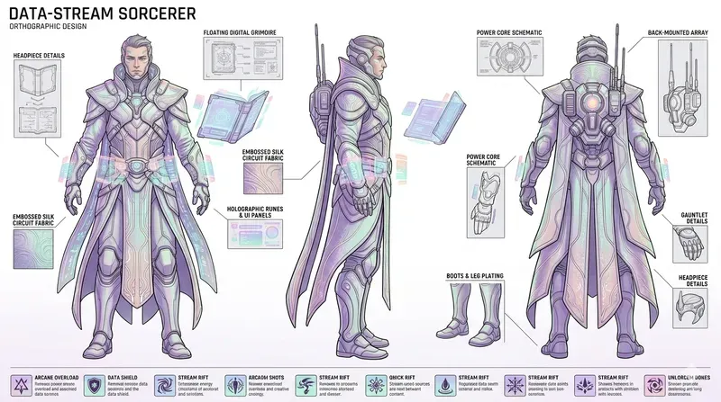 Pastel Cyberpunk Character Design Sheets