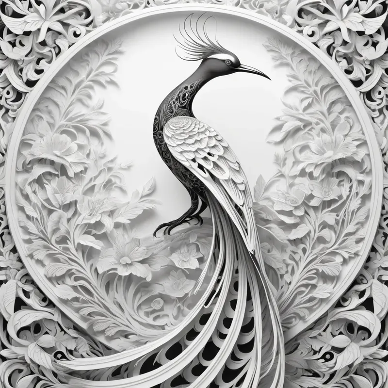 3D Black And White Ornamentals