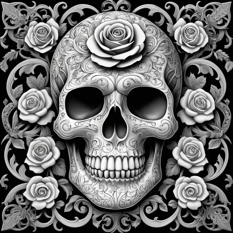 3D Black And White Ornamentals